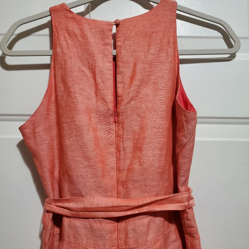Banana Republic Linen Blend Sleeveless Cropped Wide Leg Jumpsuit Size 0